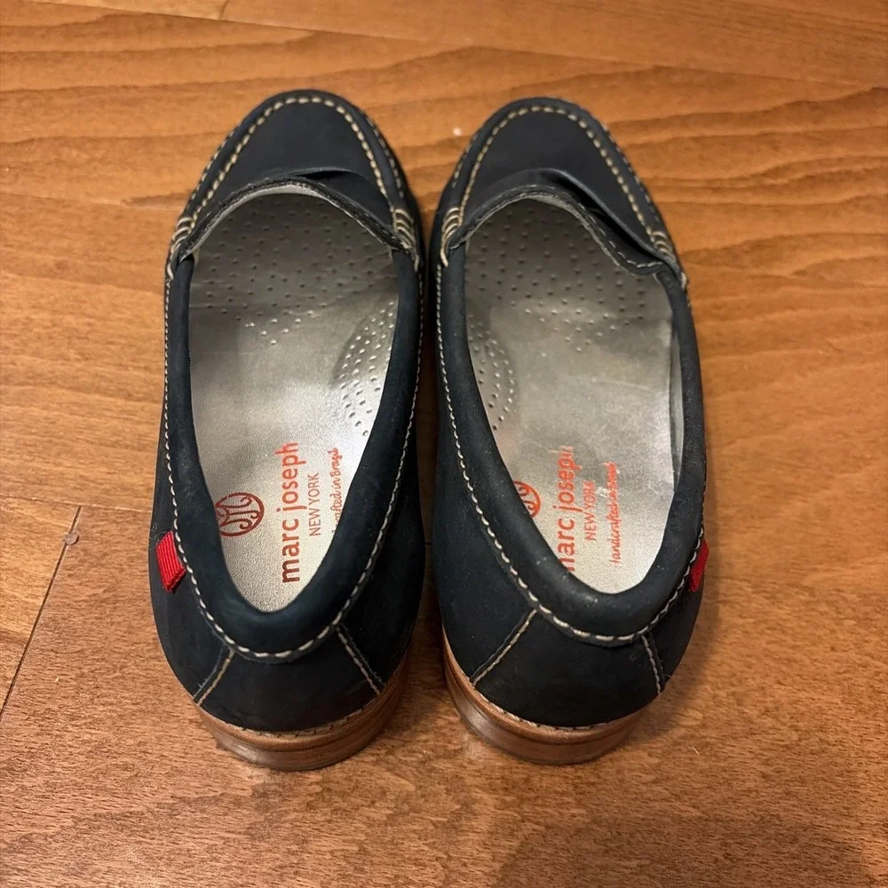 Marc Joseph New York Plymouth Street Twisted Penny Loafer Navy Sz 5 Girls Womens